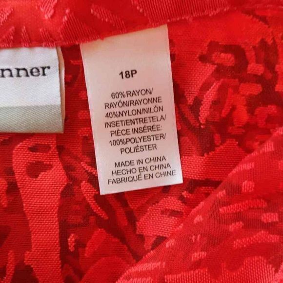 Alfred Dunner Petites Sheer Persimmon Lace Button Up Sz 18P - Picture 11 of 14